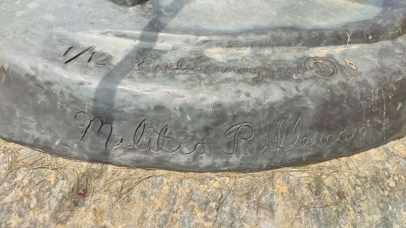 Militia Rifleman inscribed into the base off the statue. Click for full size. Militia Rifleman inscribed into the base off the statue image. Click for full size.