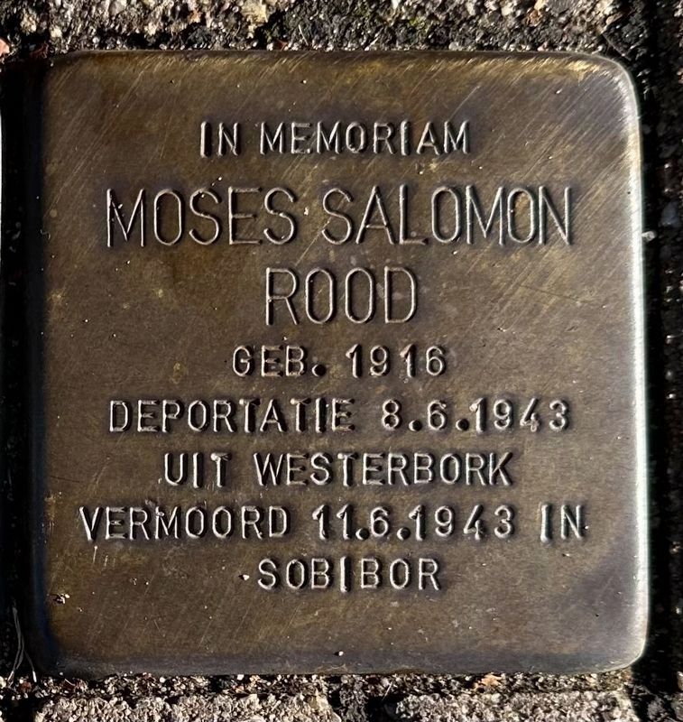 Moses Salomon Rood stolperstein. Click for full size. Moses Salomon Rood stolperstein image. Click for full size.