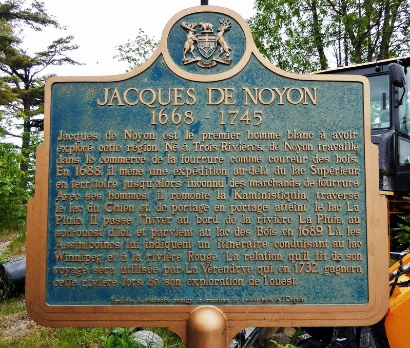 Jacques de Noyon (<i>marker north side • Français</i>). Click for full size. Jacques de Noyon (<i>marker north side • Français</i>) image. Click for full size.