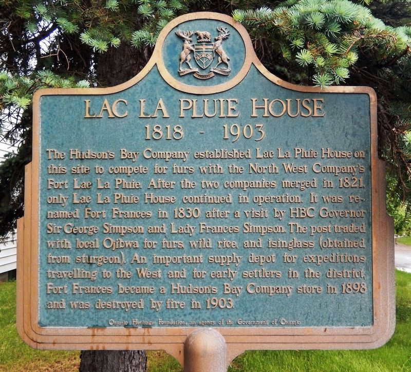 Lac La Pluie House (<i>marker north side • English</i>). Click for full size. Lac La Pluie House (<i>marker north side • English</i>) image. Click for full size.