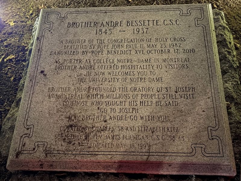 Brother Andre Bessette C.S.C. Marker image. Click for full size.