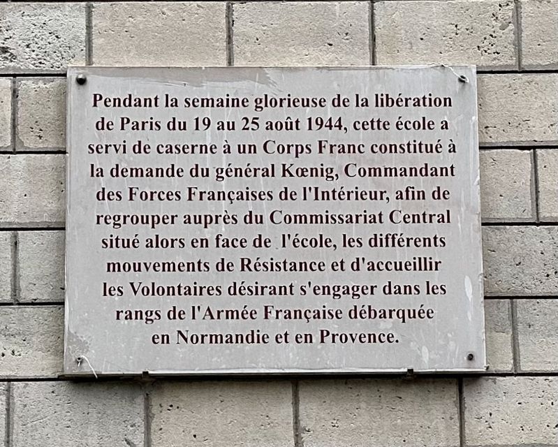 Caserne, août 1944 / Barracks, August 1944 Marker. Click for full size. Caserne, août 1944 / Barracks, August 1944 Marker image. Click for full size.