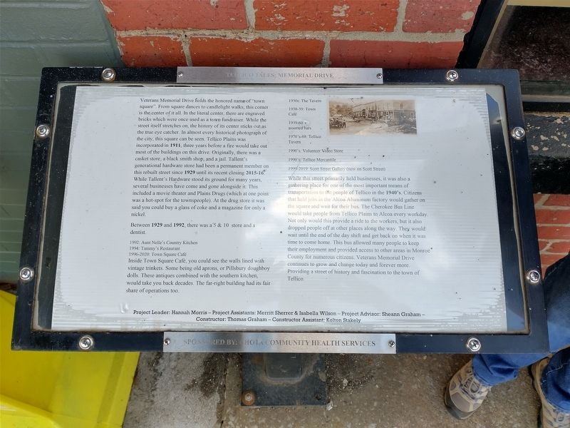 Tellico Tales: Memorial Drive Marker image. Click for full size.