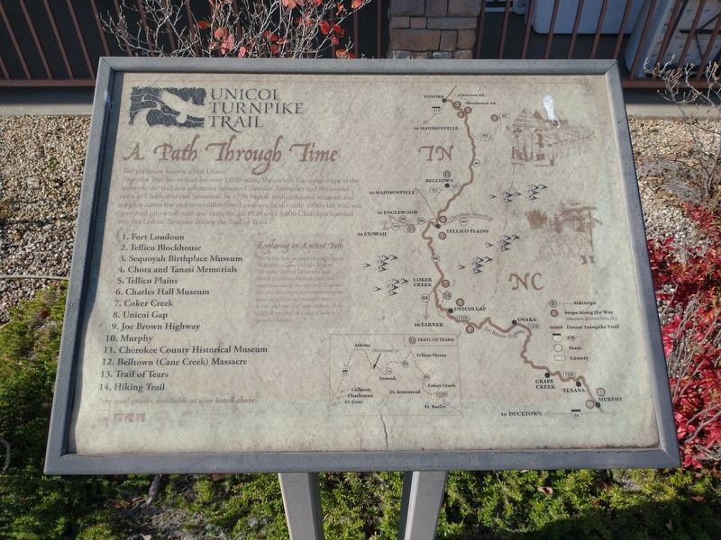 Unicoi Turnpike Trail Marker. Click for full size. Unicoi Turnpike Trail Marker image. Click for full size.