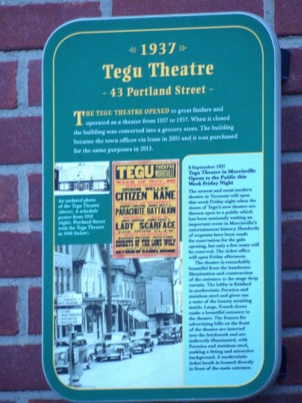 Tegu Theatre Marker. Click for full size. Tegu Theatre Marker image. Click for full size.