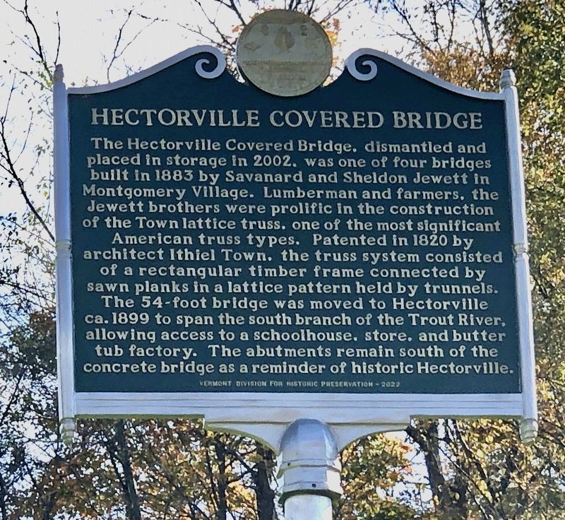 Hectorville Covered Bridge Marker. Click for full size. Hectorville Covered Bridge Marker image. Click for full size.