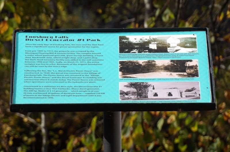 Enosburg Falls Diesel Generator Marker image. Click for full size.