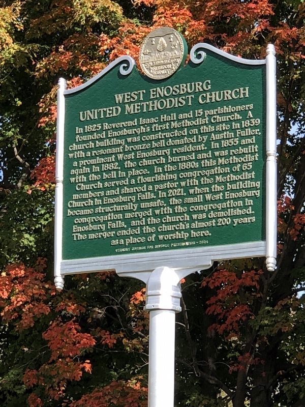West Enosburg United Methodist Church Marker. Click for full size. West Enosburg United Methodist Church Marker image. Click for full size.