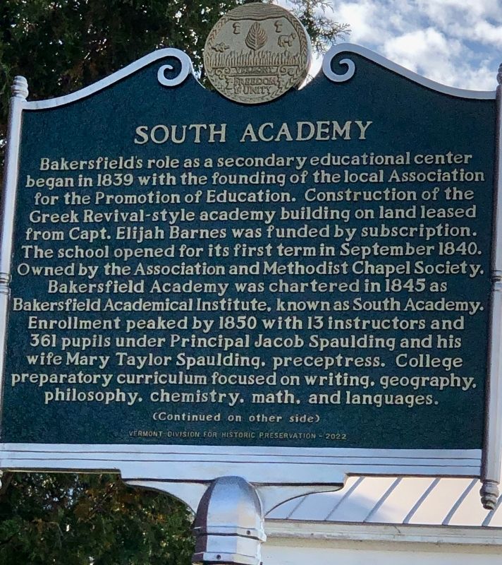 South Academy side of marker image. Click for full size.