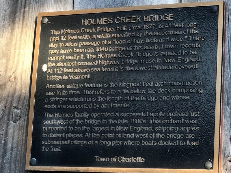 Holmes Creek Bridge Marker. Click for full size. Holmes Creek Bridge Marker image. Click for full size.
