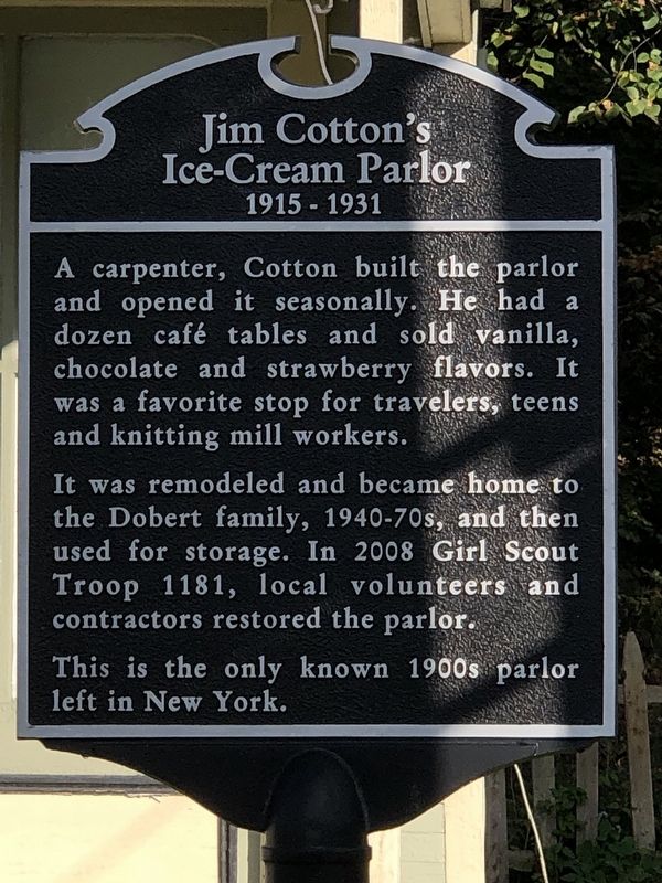 Jim Cotton's Ice-Cream Parlor Marker image. Click for full size.