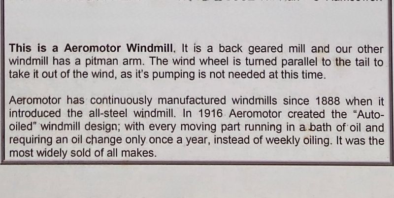 Aermotor Windmill Marker image. Click for full size.