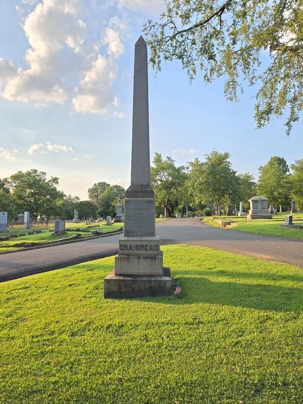 Full view of Rev. Alexander Craighead obelisk. Sections B & H are in the background. Click for full size. Full view of Rev. Alexander Craighead obelisk. Sections B & H are in the background image. Click for full size.