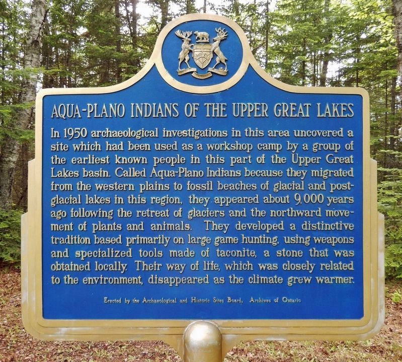 Aqua-Plano Indians of the Upper Great Lakes Marker. Click for full size. Aqua-Plano Indians of the Upper Great Lakes Marker image. Click for full size.