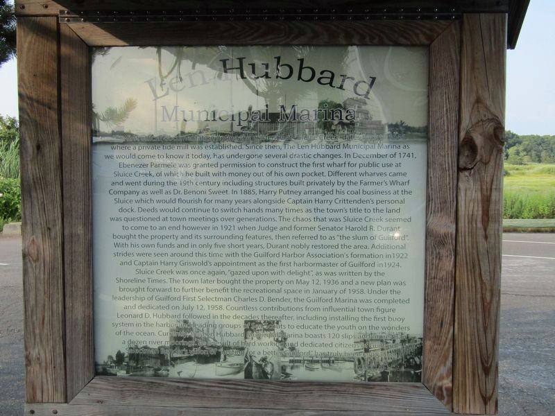 Len Hubbard Municipal Marina Marker image. Click for full size.