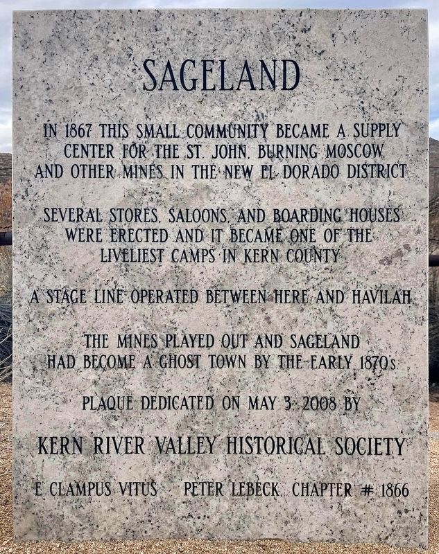 Sageland Marker image. Click for full size.