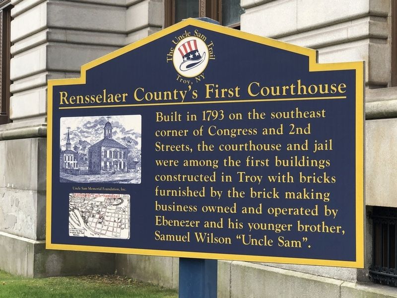 Rensselaer County's First Courthouse Marker. Click for full size. Rensselaer County's First Courthouse Marker image. Click for full size.