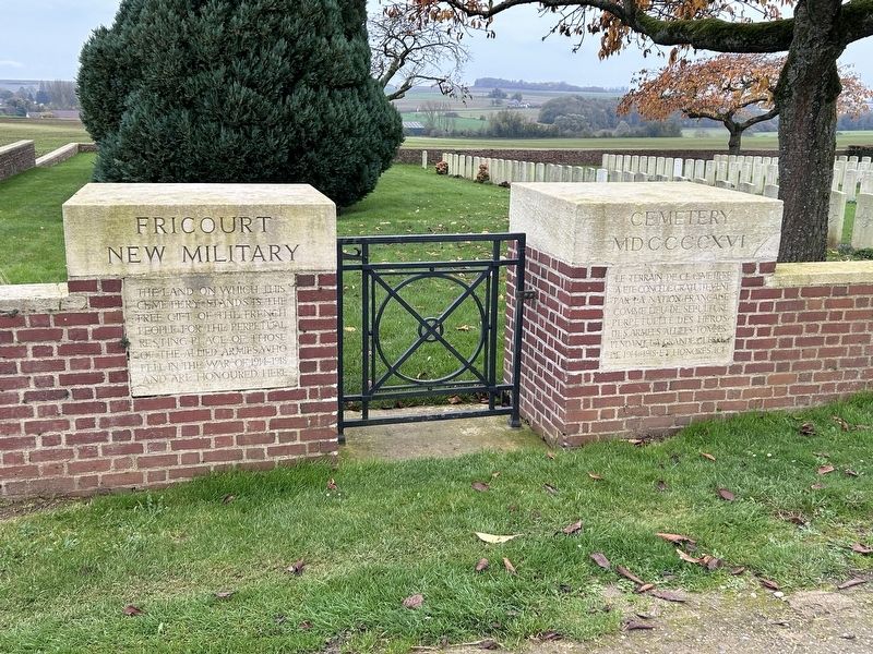 Fricourt New Military Cemetery Marker image. Click for full size.