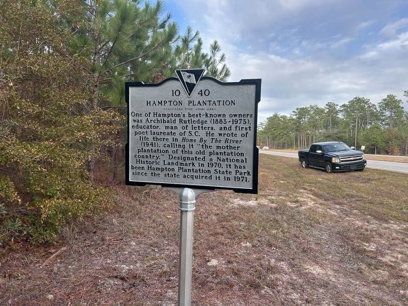 Hampton Plantation Marker (relocated) image. Click for full size.