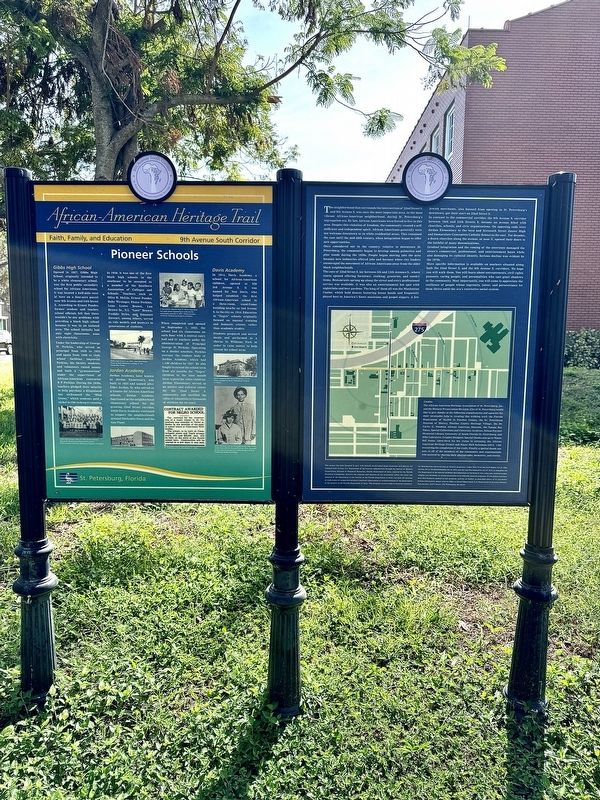 Pioneer Schools Marker (left). Click for full size. Pioneer Schools Marker (left) image. Click for full size.