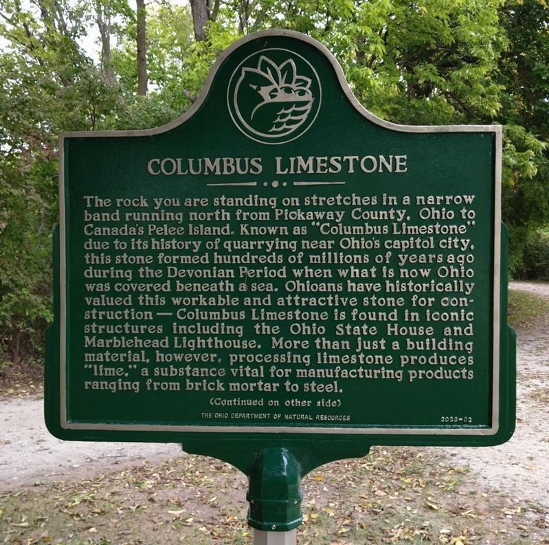 Columbus Limestone side of the marker image. Click for full size.