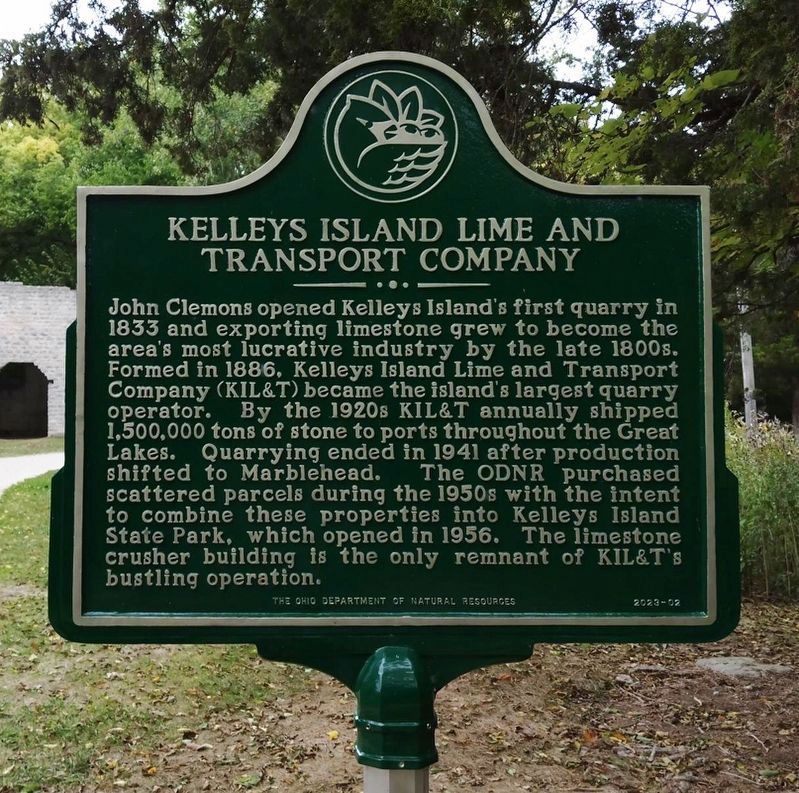 Kelleys Island Lime & Transport Co. side of the marker image. Click for full size.