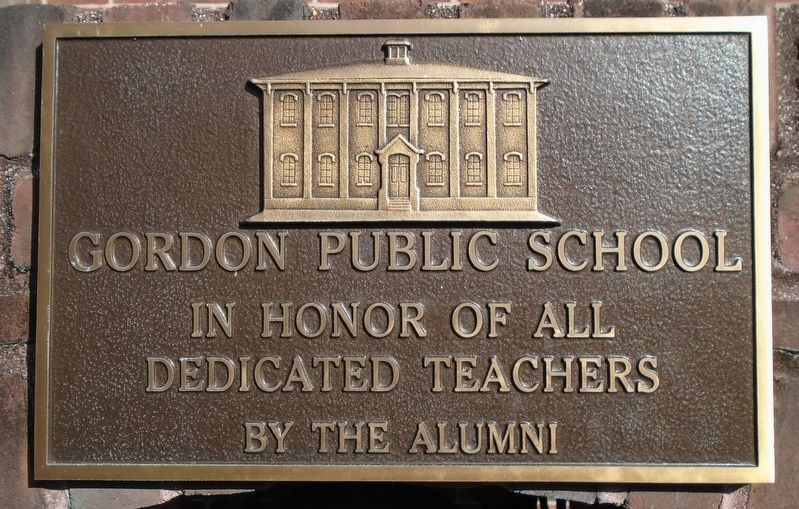 Gordon Public School Marker image. Click for full size.