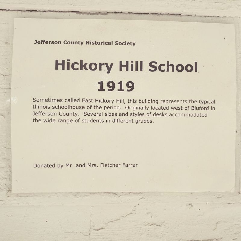 Hickory Hill School Marker image. Click for full size.