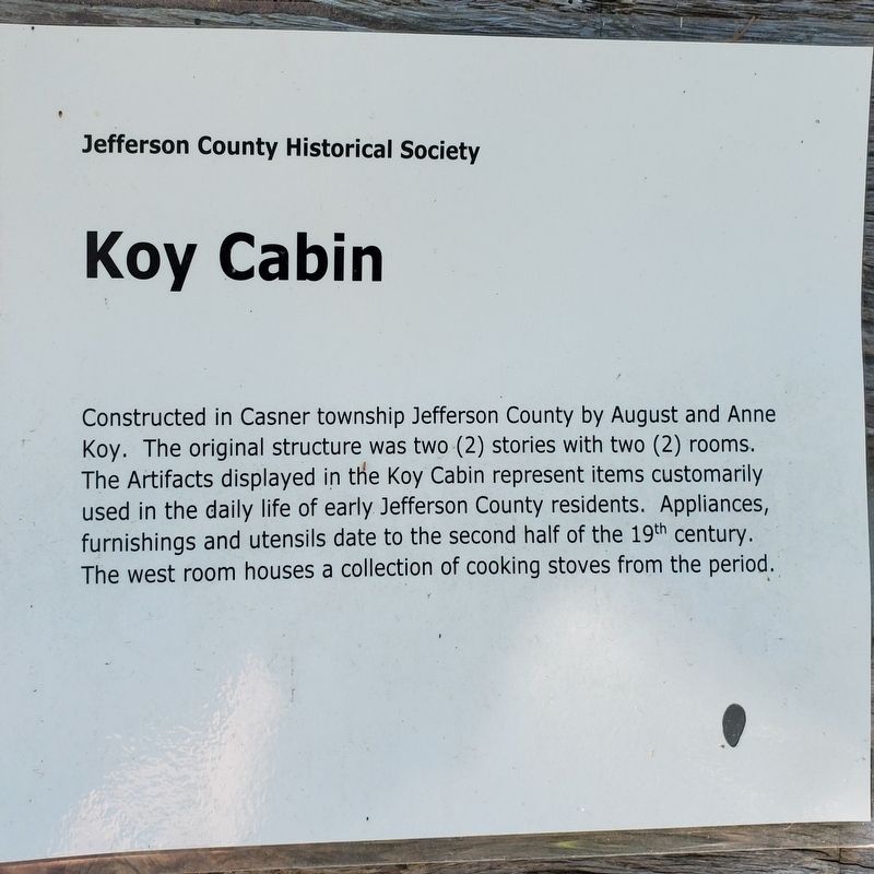 Koy Cabin Marker. Click for full size. Koy Cabin Marker image. Click for full size.