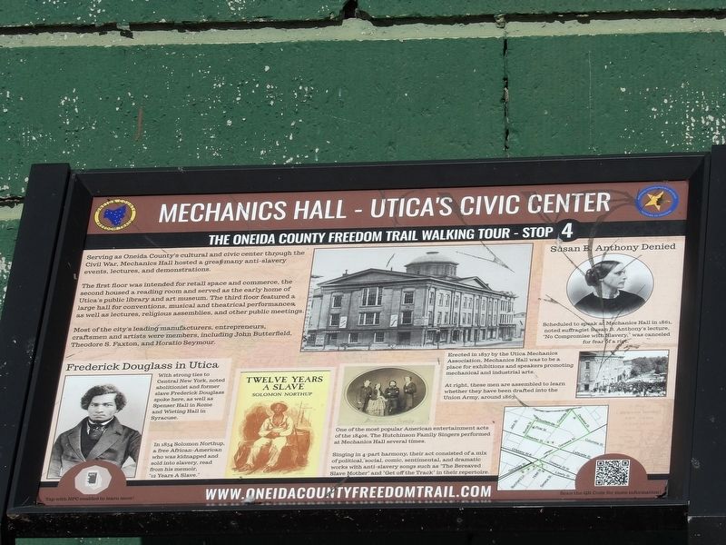 Mechanics Hall - Utica's Civic Center Marker image. Click for full size.