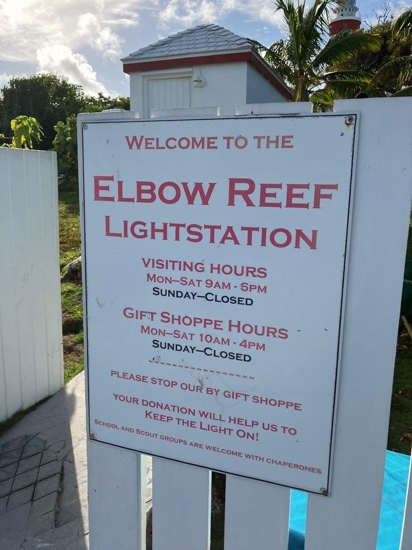 Elbow Reef Lightstation sign image. Click for full size.
