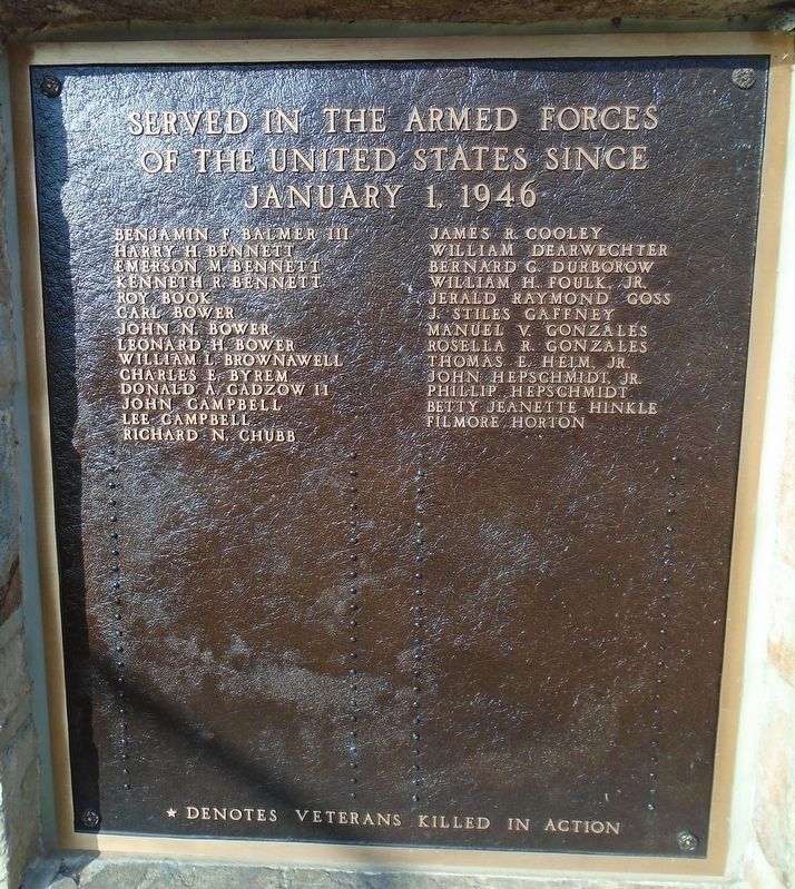 Post-World War II Veterans Memorial Marker image. Click for full size.