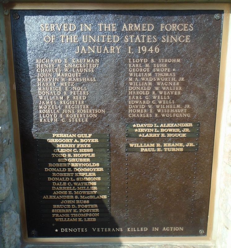 Post-World War II Veterans Memorial Marker image. Click for full size.