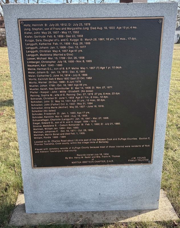 Old Settlers' Cemetery Marker (tablet 2) image. Click for full size.