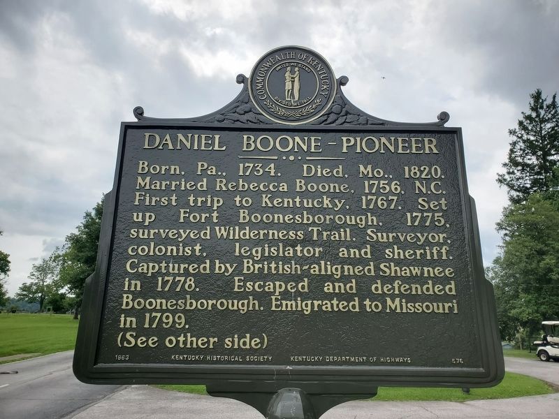 Daniel Boone - Pioneer side of the marker image. Click for full size.