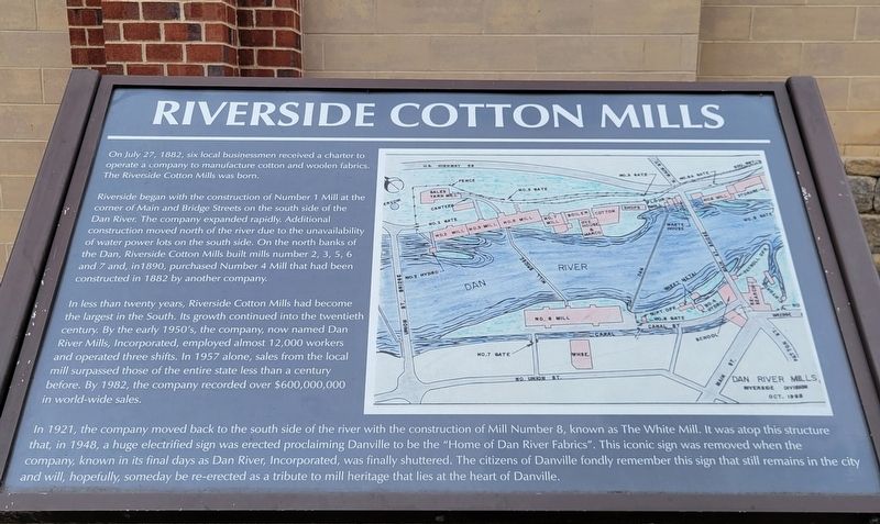 Riverside Cotton Mills Marker image. Click for full size.