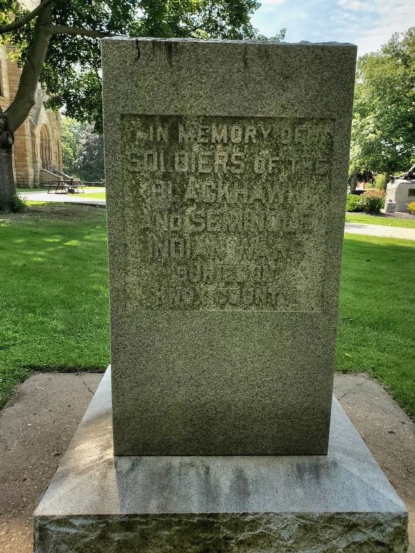 Knox County Soldiers Monument, Blackhawk and Seminole Indian Wars image. Click for full size.