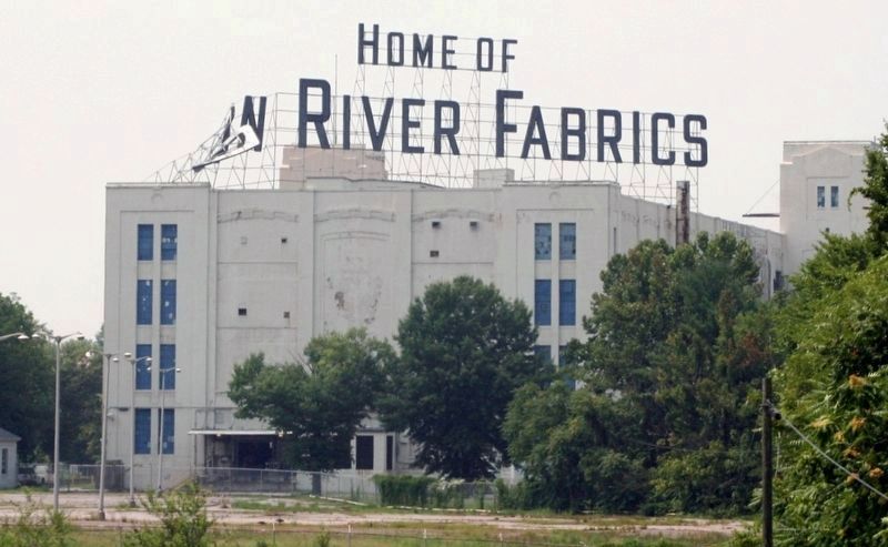 "Home of Dan River Fabrics" sign image. Click for full size.