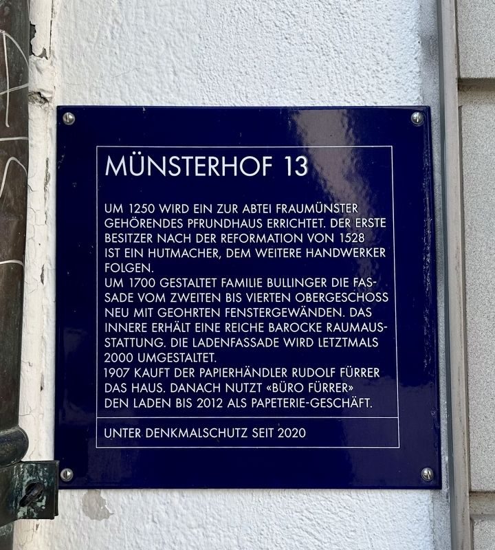 Münsterhof 13 Marker. Click for full size. Münsterhof 13 Marker image. Click for full size.