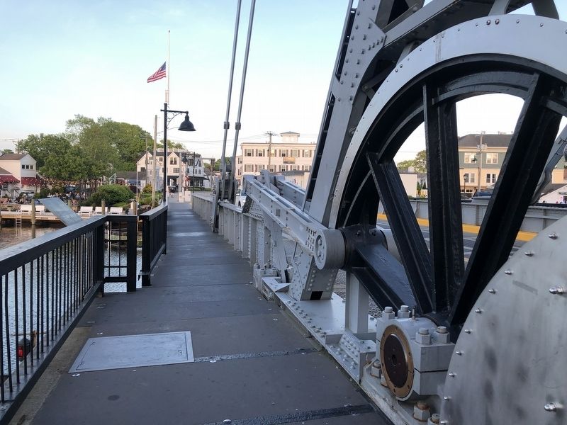 A View From the Mystic River Bridge Marker on the left. Click for full size. A View From the Mystic River Bridge Marker on the left image. Click for full size.