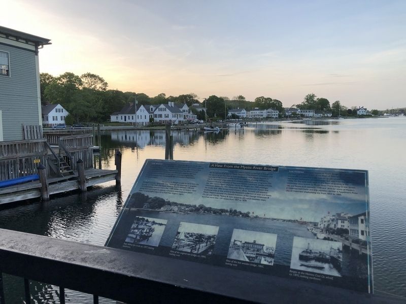 A View From the Mystic River Bridge Marker and the west bank of the Mystic River.. Click for full size. A View From the Mystic River Bridge Marker and the west bank of the Mystic River. image. Click for full size.