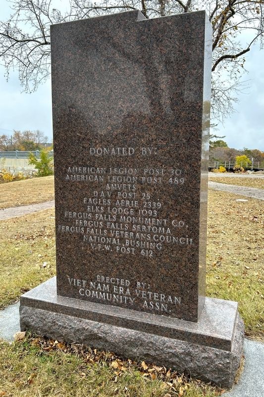 Ottertail County Veterans Memorial Park Marker, Side Two image. Click for full size.