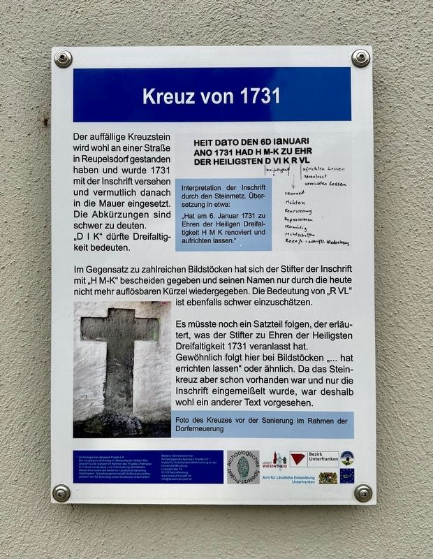 Kreuz von 1731 / Cross from 1731 Marker image. Click for full size.