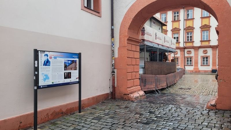 The view of the Alexander von Humboldt Marker along the alleyway. Click for full size. The view of the Alexander von Humboldt Marker along the alleyway image. Click for full size.