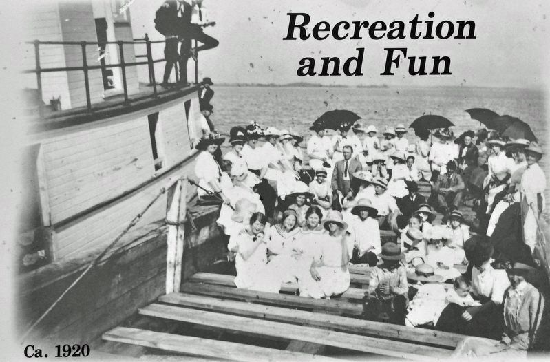 Marker detail: Recreation and Fun, ca. 1920 image. Click for full size.
