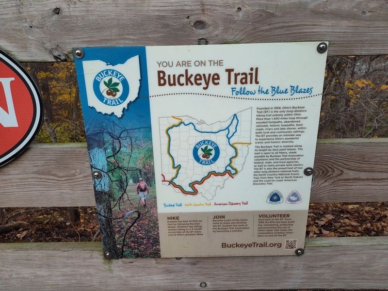 You Are On The Buckeye Trail Marker. Click for full size. You Are On The Buckeye Trail Marker image. Click for full size.