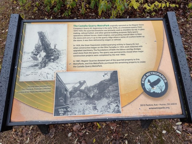 The Castalia Quarry MetroPark Marker image. Click for full size.