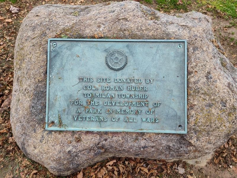 Milan Township Veterans Memorial Marker. Click for full size. Milan Township Veterans Memorial Marker image. Click for full size.