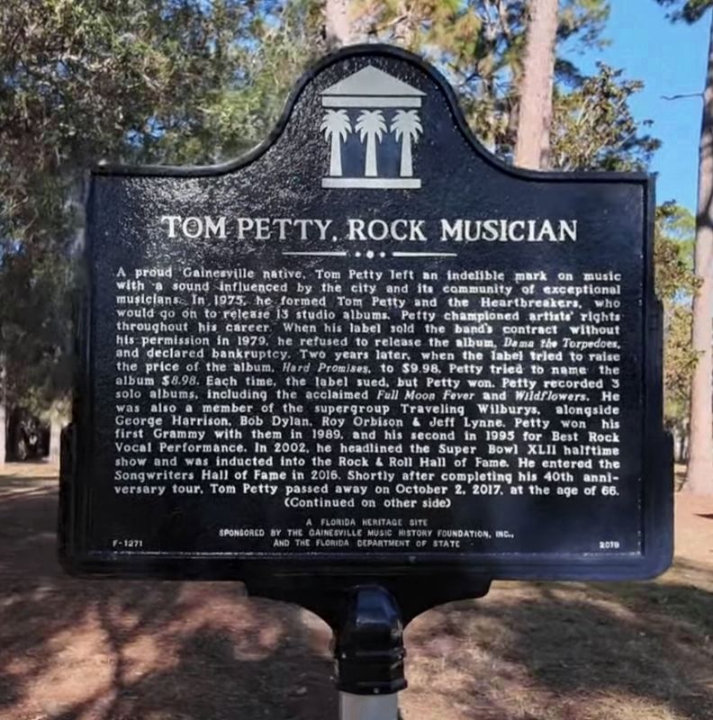 Tom Petty, Rock Musician Marker before text corrections image. Click for full size.