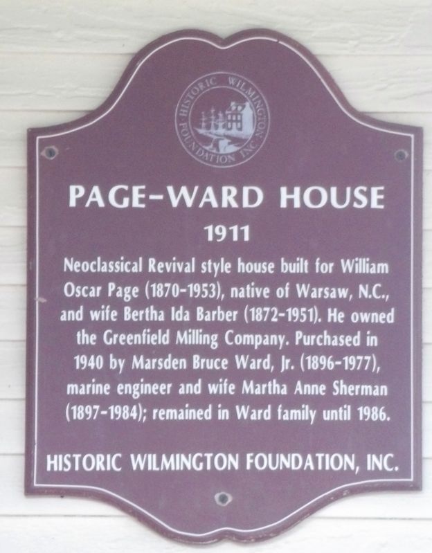 Page-Ward House Marker. Click for full size. Page-Ward House Marker image. Click for full size.